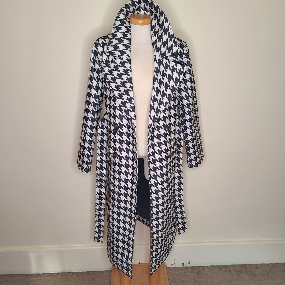 NVLT Belted Lined Herringbone Trench Coat - Size Medium NWT - Picture 10 of 12
